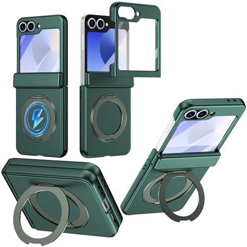 Coque Samsung Galaxy Z Flip6 protection écran antichoc étui anneau magnétique vert