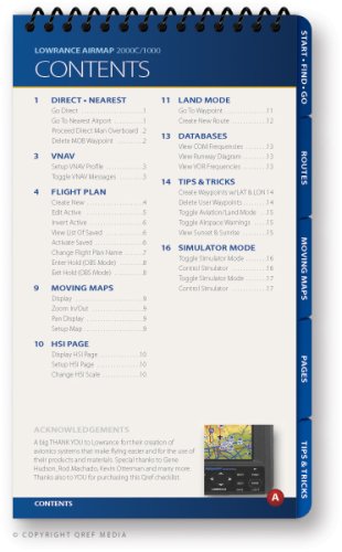 Lowrance Airmap 2000C/1000 Qref Checklist (Qref Avionics Quick Reference)      Spiral-bound – December 15, 2008