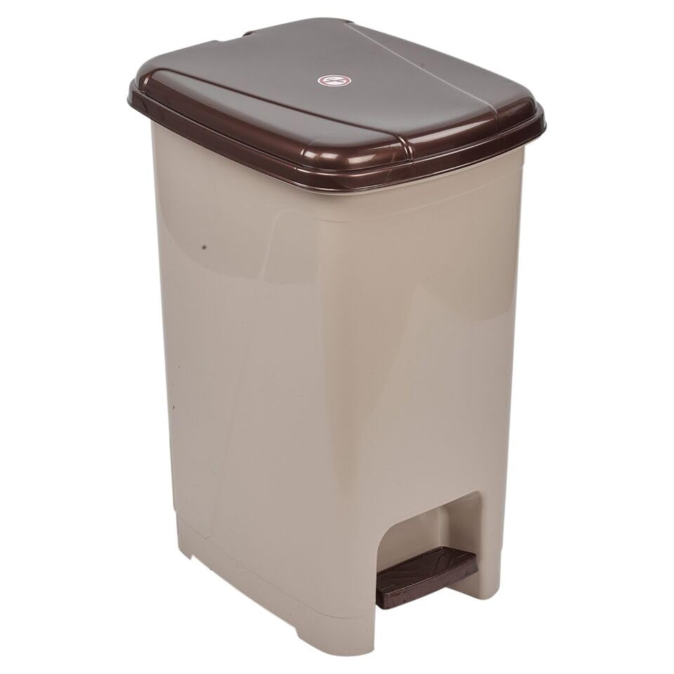 URBNLIVING 8L or 40L or 15L Slim Recycling Kitchen Step On Pedal Bin With Inner Insert Liner Pocket and Lid for Home and Office (25L Cappuccino) — image 1