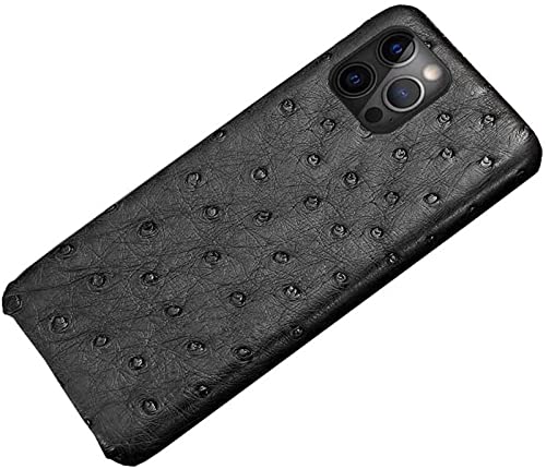 Protection iPhone 13 Pro antichoc KANUZ coque arrière cuir autruche business