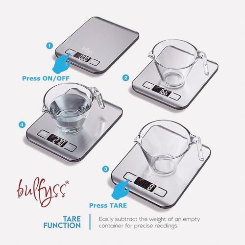 Image of URBANFIX Stainless Steel Digital Kitchen Weighing Scale & Food Weight Machine for Diet, Nutrition, Health, Fitness, Baking & Cooking (5Kgs, Stainless Steel, 2 Years Warranty)