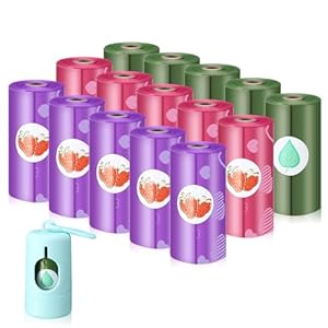 15 Refill Rolls/225 Disposable Diaper Bags with Dispenser Scented Waste Baby Poop Bags Convenient and Quick Diaper Disposal