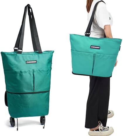 Upgrade Shopping Bag with Wheels Carry On Luggage