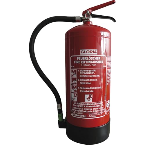 Gloria Feuerlöscher Schaum SD9E - fluorfreier Schaumlöscher 9l - Schaumfeuerlöscher für Brandklasse A/B