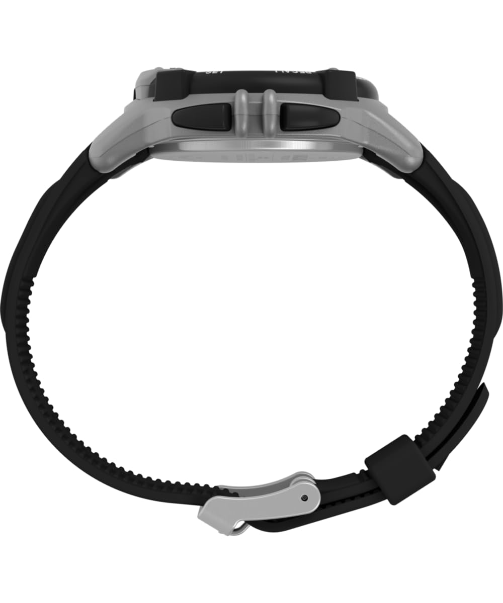 Timex TW5M63200 Ironman Flix 100 Lap Herren-Armbanduhr, 42 mm, schwarzes PU-Armband mit Digitalanzeige