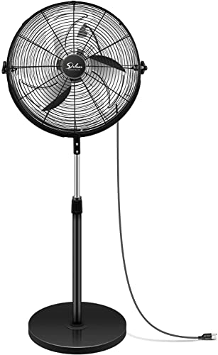 Simple Deluxe 20 Inch Pedestal Standing Fan - High Velocity, Heavy Duty Metal For Industrial, Commercial, Residential, Greenhouse Use (Black) #TOP26