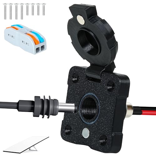 VORZOKISPL RV Waterproof Cable Pass Through Panel Mount for Starlink Mini, ASA DC 5.5x2.1mm Bulkhead Connector, Universal for RV Van Campervan Motorhome Boat