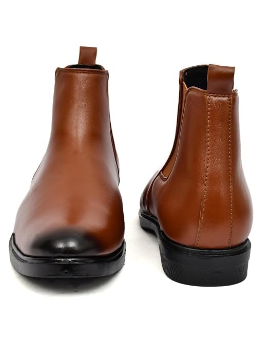 Image of Men's Premium Synthetic Leather Slip-On Formal Shoes for Men | Classic Ankle Boots with Anti-Slip Sole | Office, Party & Casual Wear