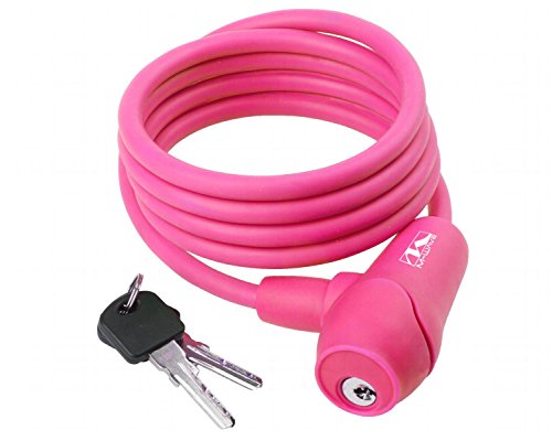 M-Wave Espiral Silicona Candado Espiral, Unisex Adulto, Rosa, 1500 x 8 mm