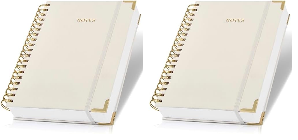 Aesthetic Thick Spiral Notebook Journal For Women in B5 Format - Modern Linen Hardcover College Ruled Note Book With 300 Lined Pages - Perfect For Writing And Staying Organized at Work or School