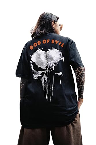 Image of LEOTUDE Oversized Cottonblend Half Sleeve Back Printed Drop Shoulder Men T-Shirt (Color Black)