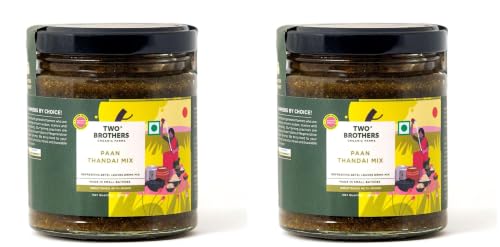 Image of TWO BROTHERS ORGANIC FARMS Paan Thandai Mix 200G|Made With Natural Ingredients|Free From Harmful Chemicals|Traditional Recipe With Cooling Ingredients |No Artificial Flavors (Pack of 2)