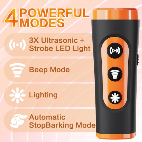Antibell für Hunde - Ultraschall Anti Bell Gerät Hunde, Handheld Bellenstopper für Kleine & Große Hunde, Innen & Außenbereich, LED Anti Bellen Gerät, Hundebellen-Abschreckmittel für ein Ruhiges Zuhaus
