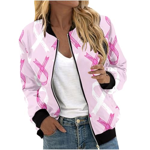 Amazon.com: Breast Cancer Awareness Jackets for Women Long Sleeve