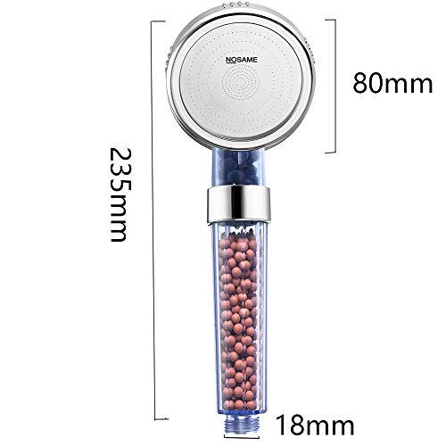 Nosame Shower Head, Filter Filtration High Pressure Water Saving 3 Mode Function Spray Handheld Showerheads for Dry Skin & Hair - Thumbnail 3