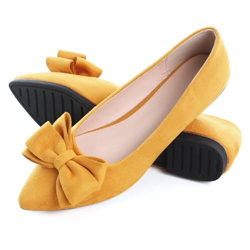 Image of Dear Time Women's Ballet Flats Dress Ballet Shoes Slip on for Office Work Comfortable Shoes