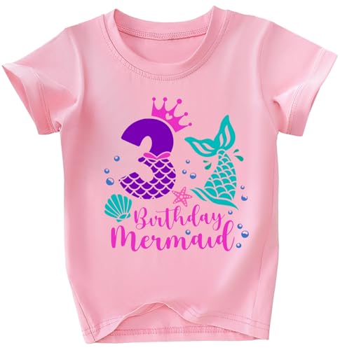 Image of Toddler Girls 3rd Birthday Shirts for Girls 3 Years Old Outfit for Party Tshirt