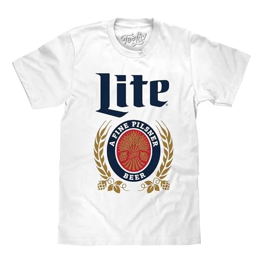 Tee Luv Men's Miller Lite Shirt - Classic Miller Light Beer Logo T-Shirt, White, 3XL