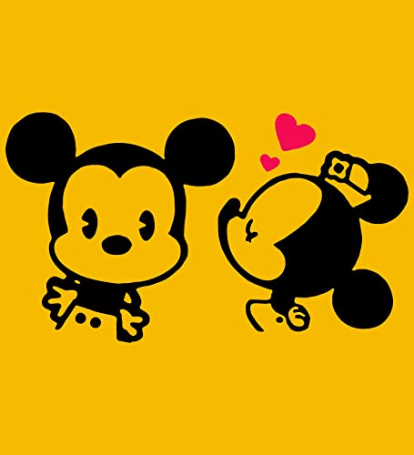 Image of Hangout Hub HH116 Men Women Cotton Regular Fit Mickey Minnie Printed Matching Combo T-Shirts for Couples