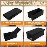 Aolawco Pack of 2 DVD Storage Box, 40*20*15 CM DVD Case Storage With lid, Container Holds 50 DVDs in Full Jewel Cases, 85 DVDs in Slim Cases, and 220 Discs in CD Sleeves, Organizer for CD & DVD- Black - Image 6