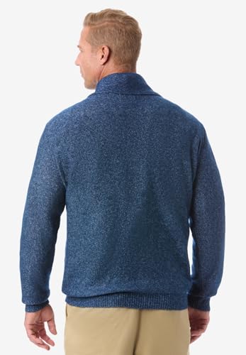 KingSize Men's Big & Tall Soft Cable Knit Shawl Collar Cardigan2