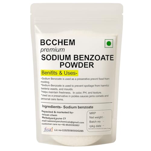 Image of BCCHEM sodium benzoate powder-250 grams,Food grade, For pickles,chutneys,sauces,juices