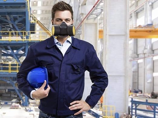 YEKDA Anti-dust Chemical Safety Face Mask Double Respirator spray paint Industrial safety work protective antigas reusable np306 activated carbon filter half face gas mask respirator (Respirator Mask)
