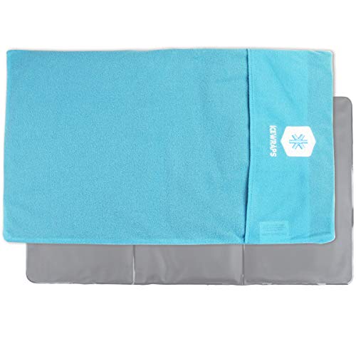 ICEWRAPS Ice Pack Cover for 12"x21" Cold Pack Sleeve Keeps Pack Clean and Skin Protected, Reusable, Washable - Blue Fabric Cover Only