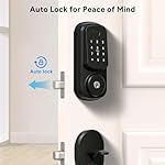 Keyless Entry Door Lock with Handle Set, Keyless Entry Deadbolt with Handle Set, Smart Locks for Front Door Alexa Fingerprint Auto Lock,Black - Image 5