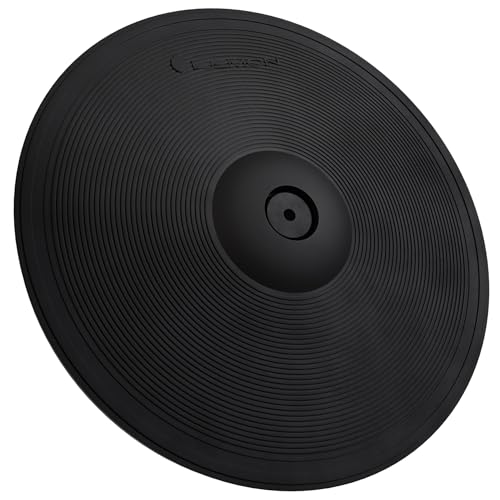 Lemon 15” Triple-Zone Electronic Crash/Ride Cymbal Pad with Choke – 3-Zone Ride with Bell for Electronic Drum Kits