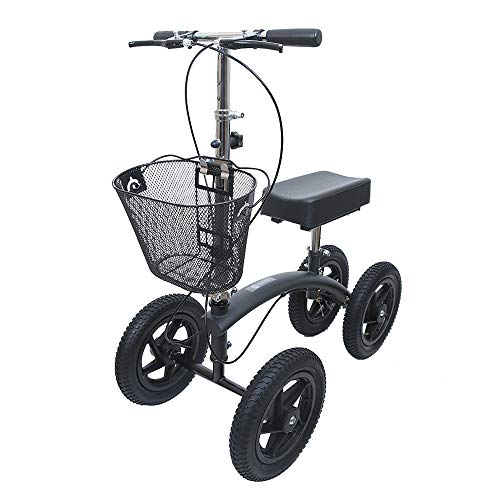 BodyMed All-Terrain Knee Walker, Black – Foldable Orthopedic Scooter for Ankle and Foot