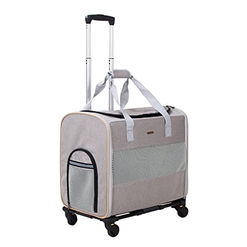 Porte-bagages de voyage pour animaux avec finitions soignées et roulettes silencieuses