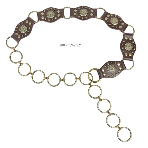 Stitching Leather&Metal Waist Belt With Carved Rivets Waistband PU Waist Belts For Women Skirt Waist Belt4