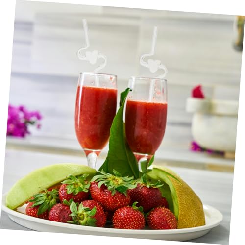 Popotes de vidrio reutilizables con forma para batidos densos y cócteles 7