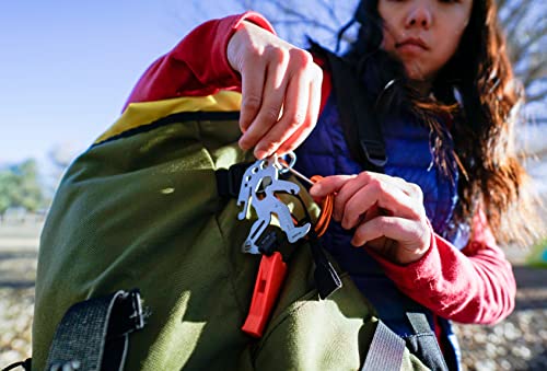 UST Tool-a-Long Multi-Tool Carabiners with Durable, Compact Stainless Steel Construction for Hiking, Kayaking, Camping, Travel and Outdoor Survival
