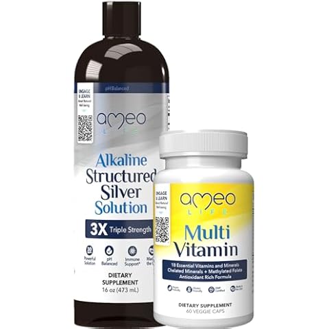 Ameo Life Chelated Daily Multivitamins & Colloidal Silver Liquid Bundle Cover