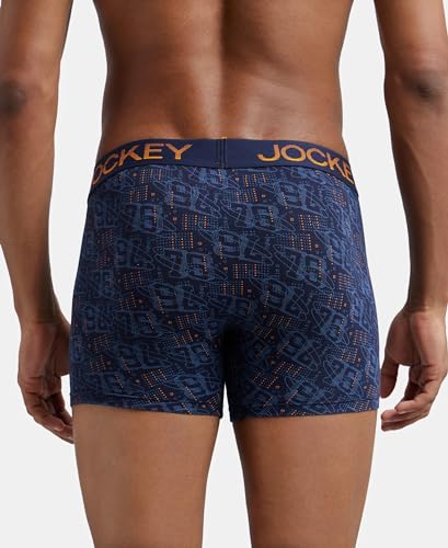 Image of Jockey FP23 Men's Super Combed Cotton Elastane Stretch Printed Trunk with Ultrasoft Waistband