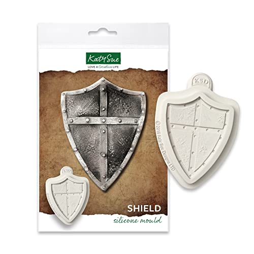 Katy Sue Shield Silicone Mold for Cake Decorating & Crafts - Makes a Shield 3 Inches Tall x 2 Inches Wide.