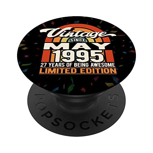 27 Años de Ser Impresionante Nacido Mayo 1995 Retro 27 Cumpleaños PopSockets PopGrip Intercambiable