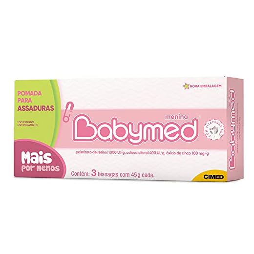 Pomada Para Assadura BabyMed Rosa Menina Kit c/3 45g Cada