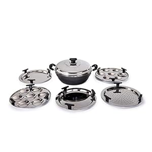 Vinod Multi Kadhai (Hard Anodized) – Idli Maker, Dhokla Maker, 26 cm Kadai