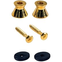Seismic Audio SAGA62-2Pack 2 Pack of Gold Guitar Strap Buttons for electric guitars, Universal fit