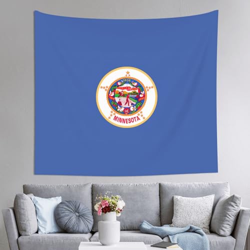 Tapiz de la bandera de Minnesota de 152 x 130 cm para decorar fondos de habitación