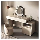 Vanity Desk with Mirror and Lights Cute Vanity Makeup Table Small Vanity Table for Bedroom with Lots Storage 3 Lighting Modes (120cm)