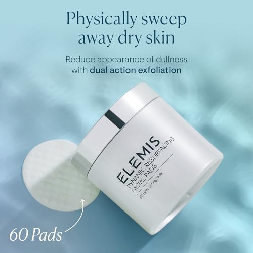 ELEMIS Dynamic Resurfacing Facial Pads - Blackhead Refining Treatment - Gentle Daily Skin Resurfacer - Lactic Acid, Tri-Enzyme - 60-Count Jar