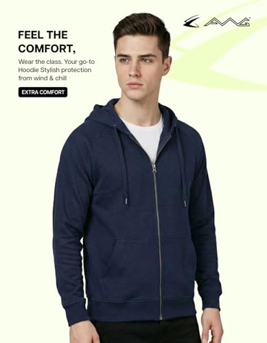 Image of AWG ALL WEATHER GEAR Hoodies for Men | Men's Solid Hooded Sweatshirt | Winter Wear | Pullover | Jackets for Men Stylish | Zipper Hooded Sweatshirt