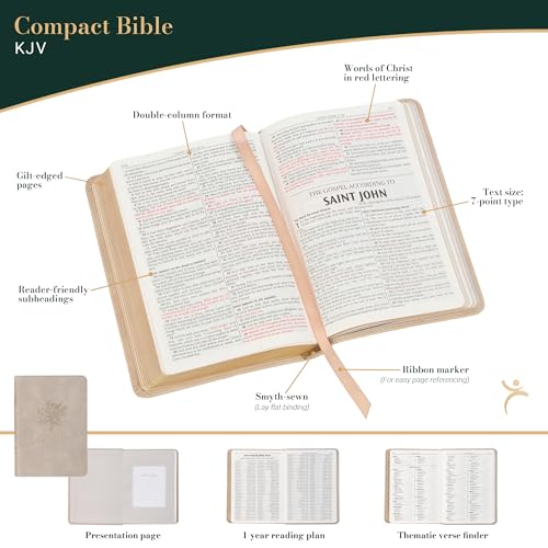 Image of KJV Bible Compact (Faux Leather, Taupe)