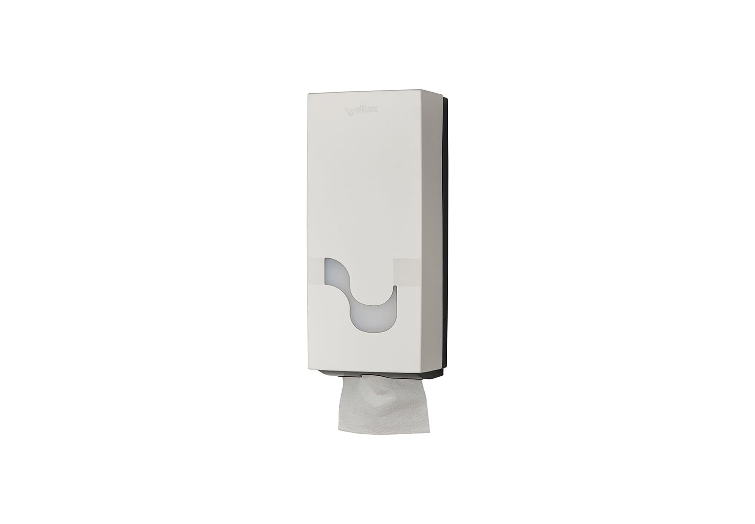Megamini Dispenser per carta igienica interfogliata, dispenser in ABS lucido, formato 1 confezione-colore bianco