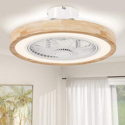 HOMCOM Ventilateur plafond réversible avec lumière et...