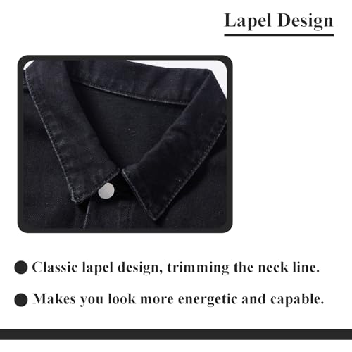 Image of Men's Denim Jacket Vintage-Inspired Jean Jacket with Multiple Pockets - Cotton Blend, Machine Washable